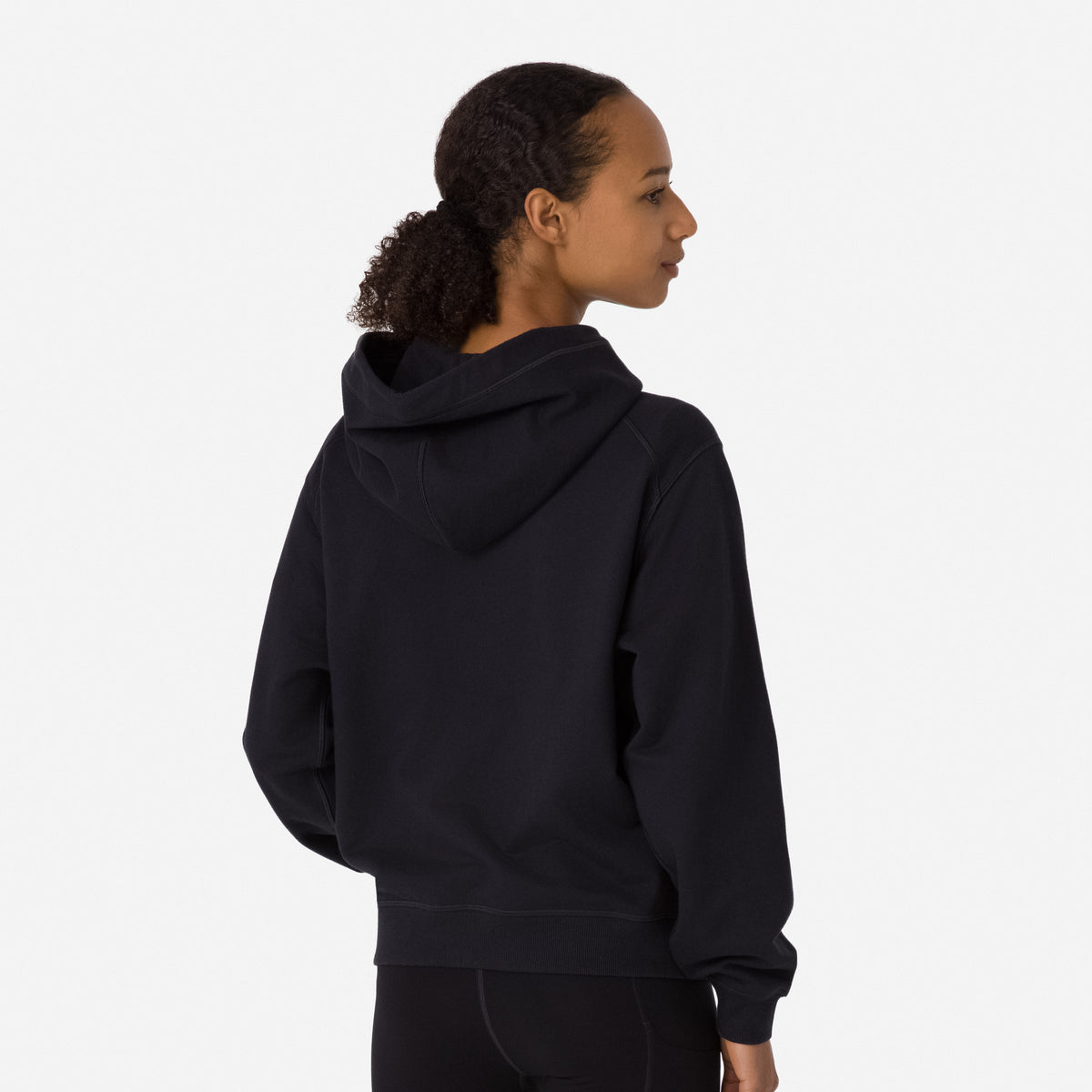 Women's Cotton Hoodie - Black/White