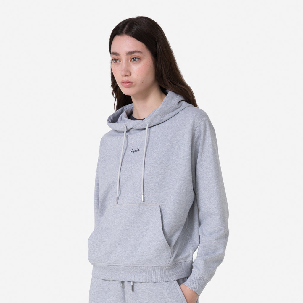 Women's Cotton Hoodie - Light Grey/Black