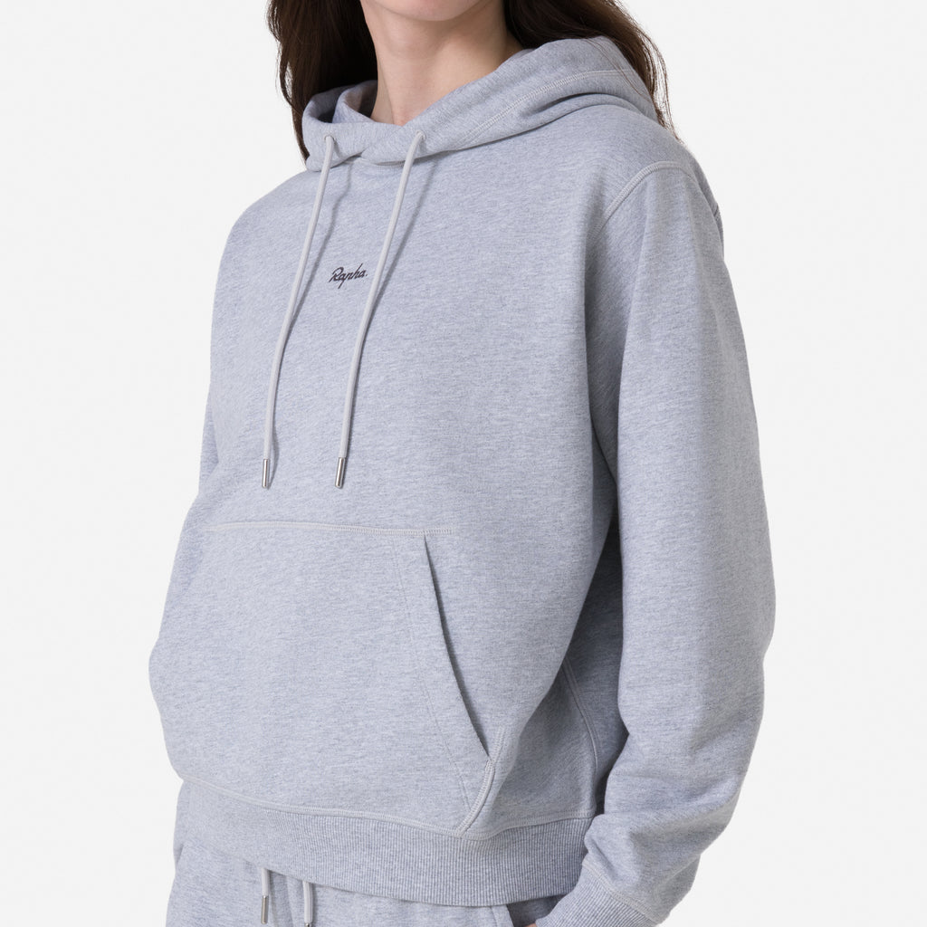 Women's Cotton Hoodie - Light Grey/Black
