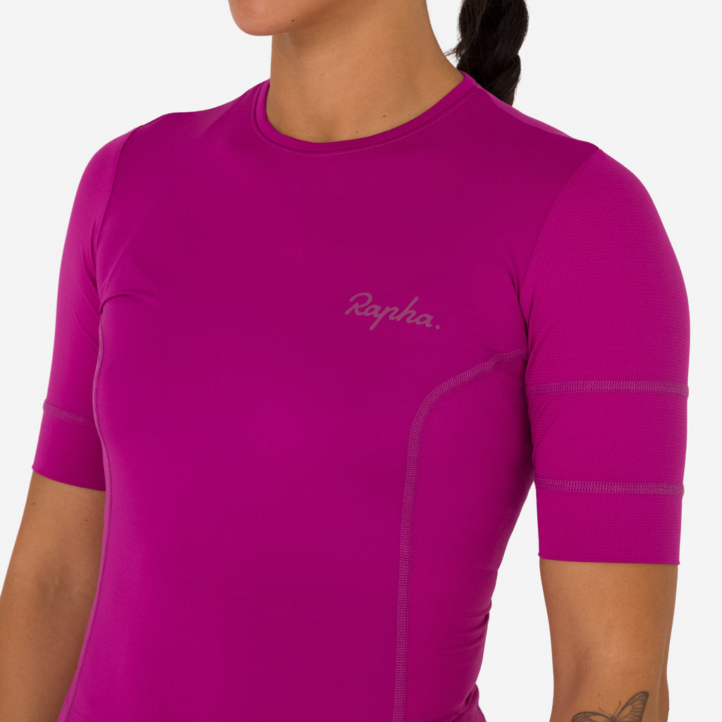 Women's Cropped Cargo Top - Berry/Mauve
