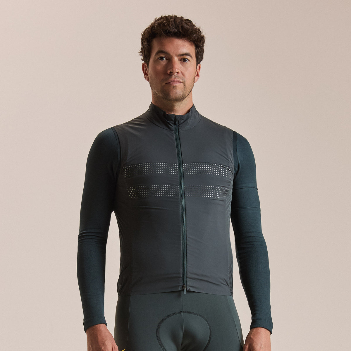 Men's Brevet Lightweight Insulated Gilet - Dark Forest/Silver Reflective