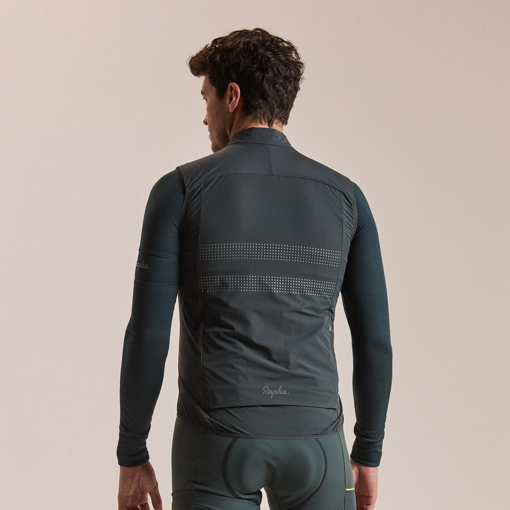 Men's Brevet Lightweight Insulated Gilet - Dark Forest/Silver Reflective
