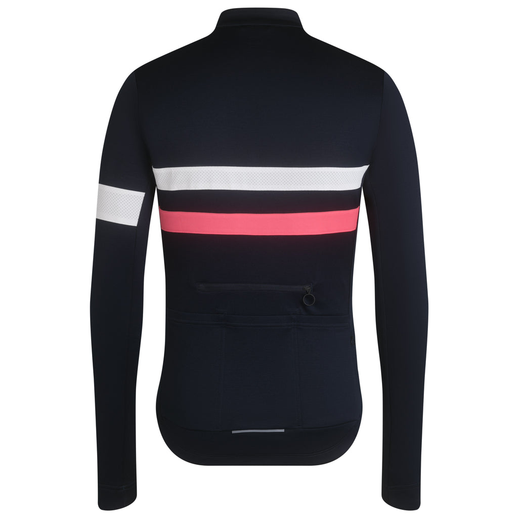 Men's Brevet Long Sleeve Jersey - Dark Navy/High-Vis Pink/White