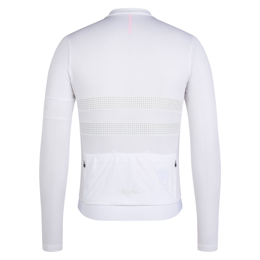 Men's Brevet Long Sleeve Merino Jersey III - White/Silver