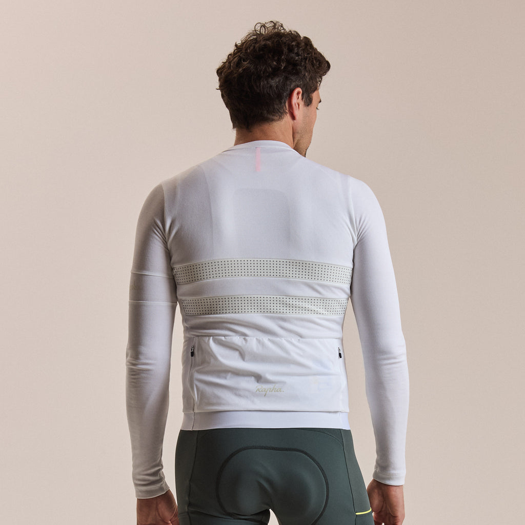 Men's Brevet Long Sleeve Merino Jersey III - White/Silver