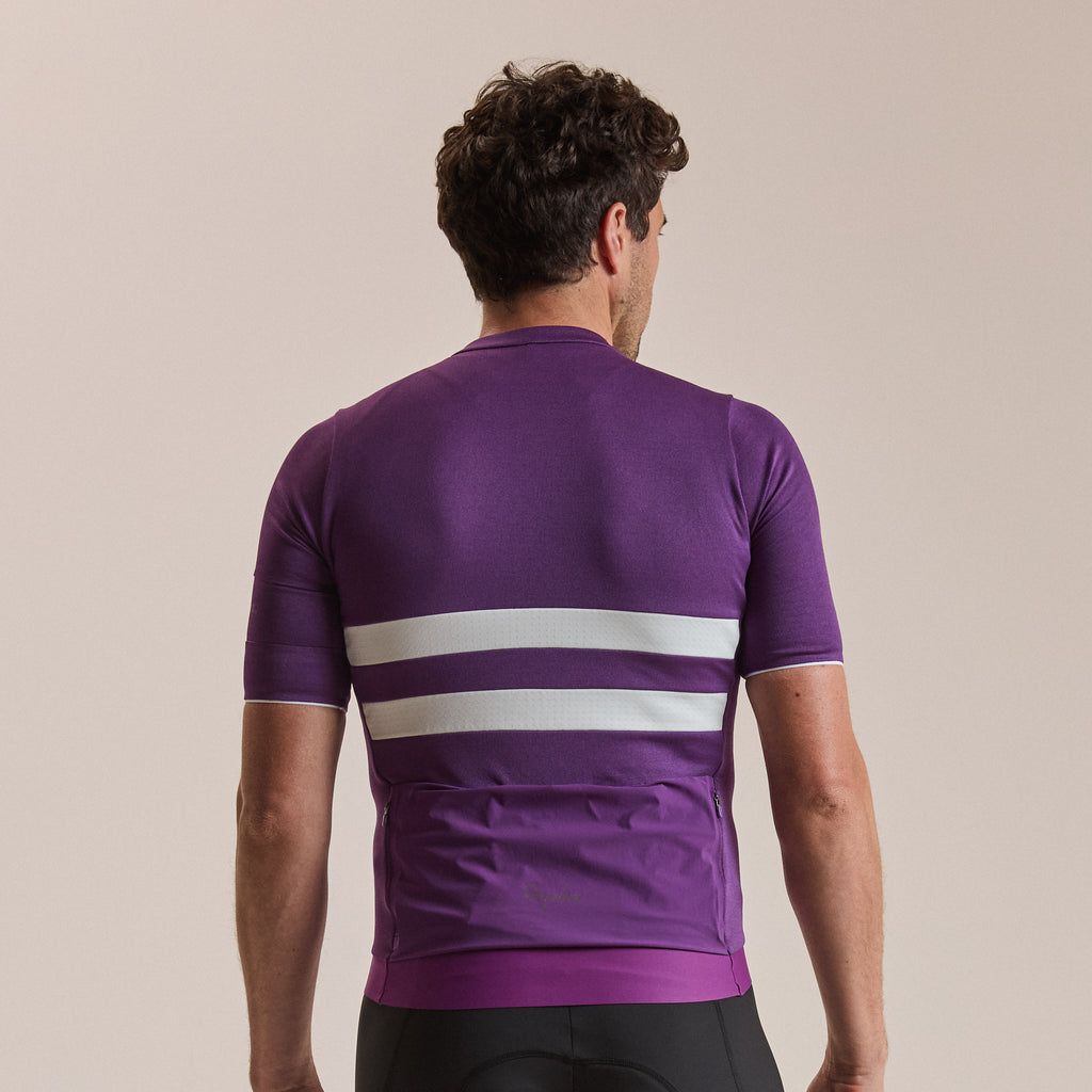 Men's Brevet Merino Jersey III - Blackberry/White