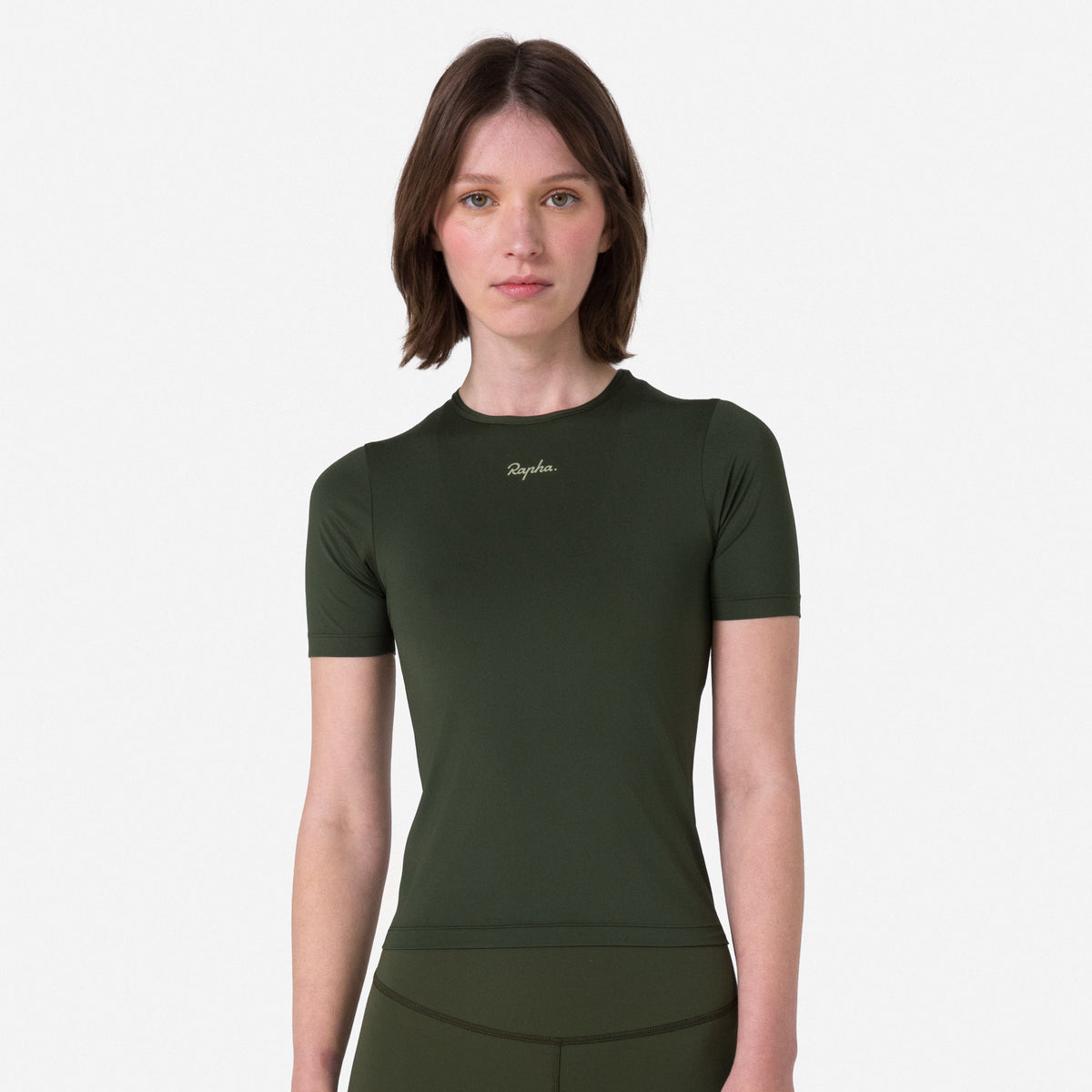 Women's Active T-shirt - Deep Olive Green/Olive Green