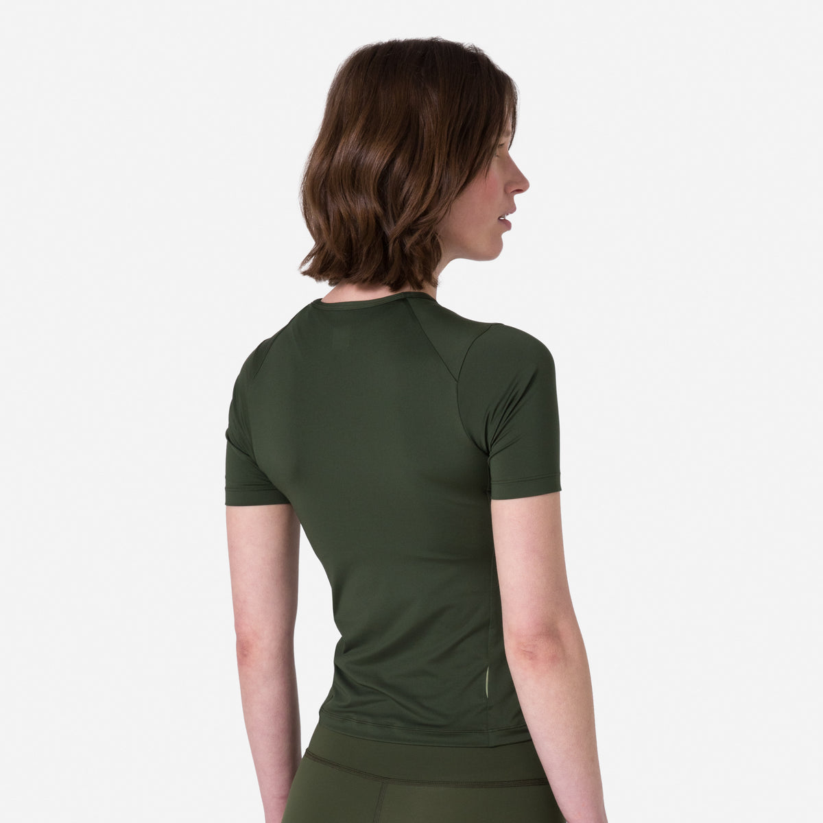 Women's Active T-shirt - Deep Olive Green/Olive Green