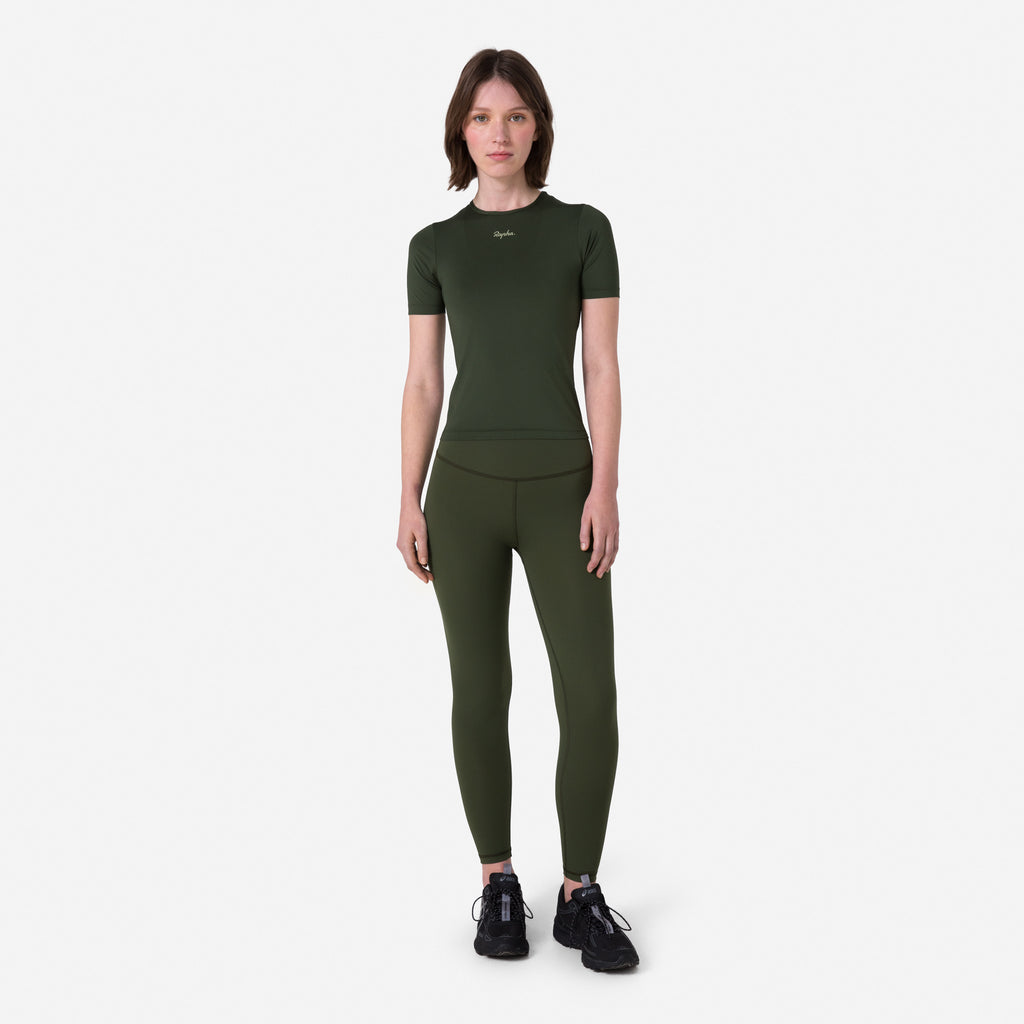 Women's Active T-shirt - Deep Olive Green/Olive Green