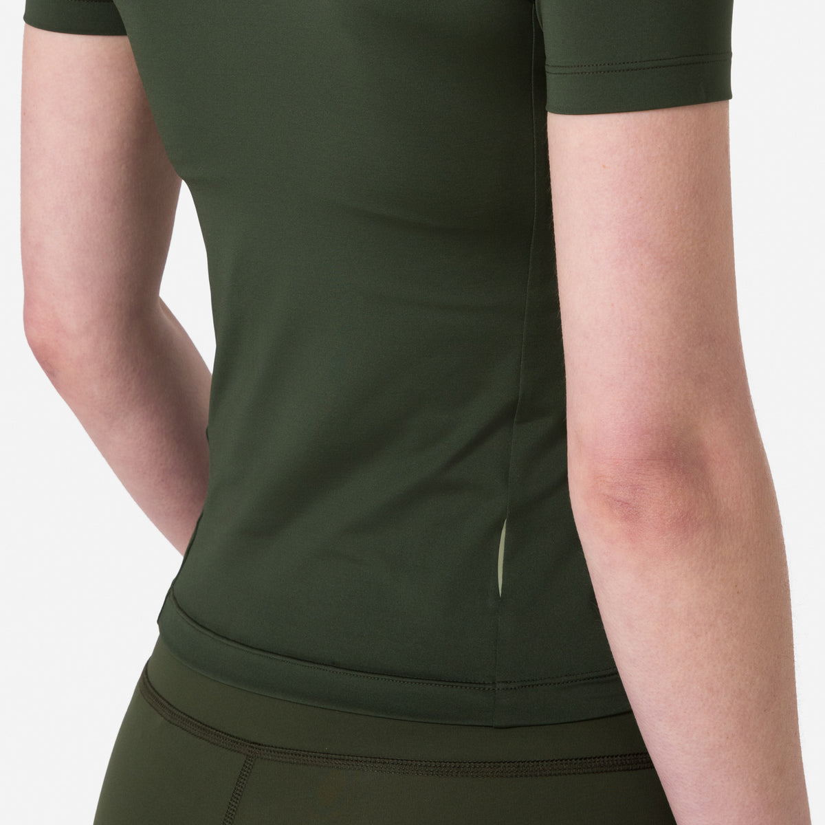 Women's Active T-shirt - Deep Olive Green/Olive Green