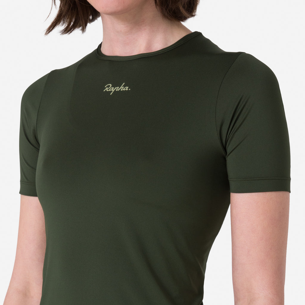 Women's Active T-shirt - Deep Olive Green/Olive Green