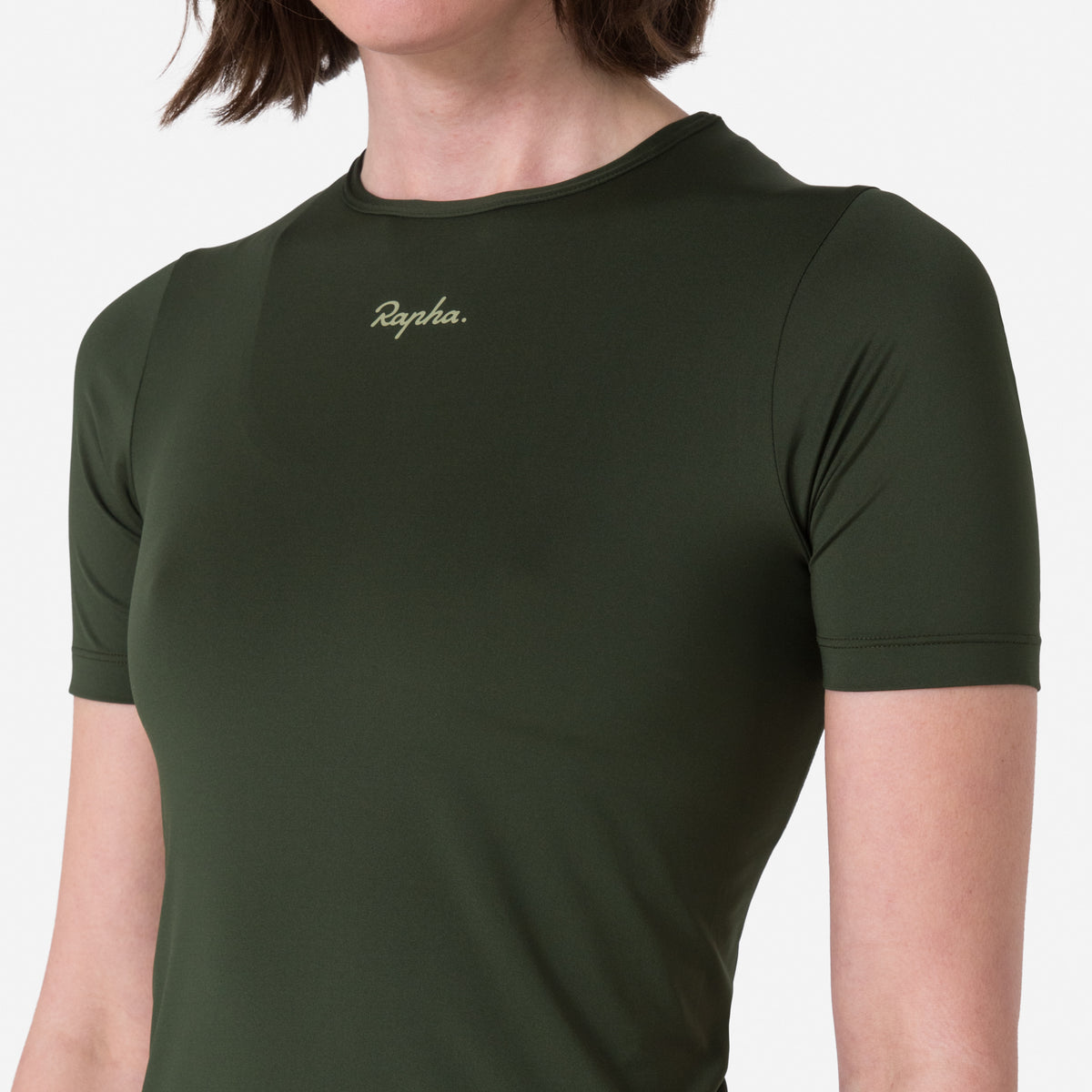 Women's Active T-shirt - Deep Olive Green/Olive Green