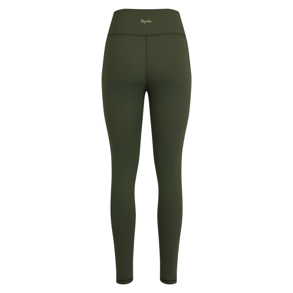Women's Active Tights - Deep Olive Green/Olive Green