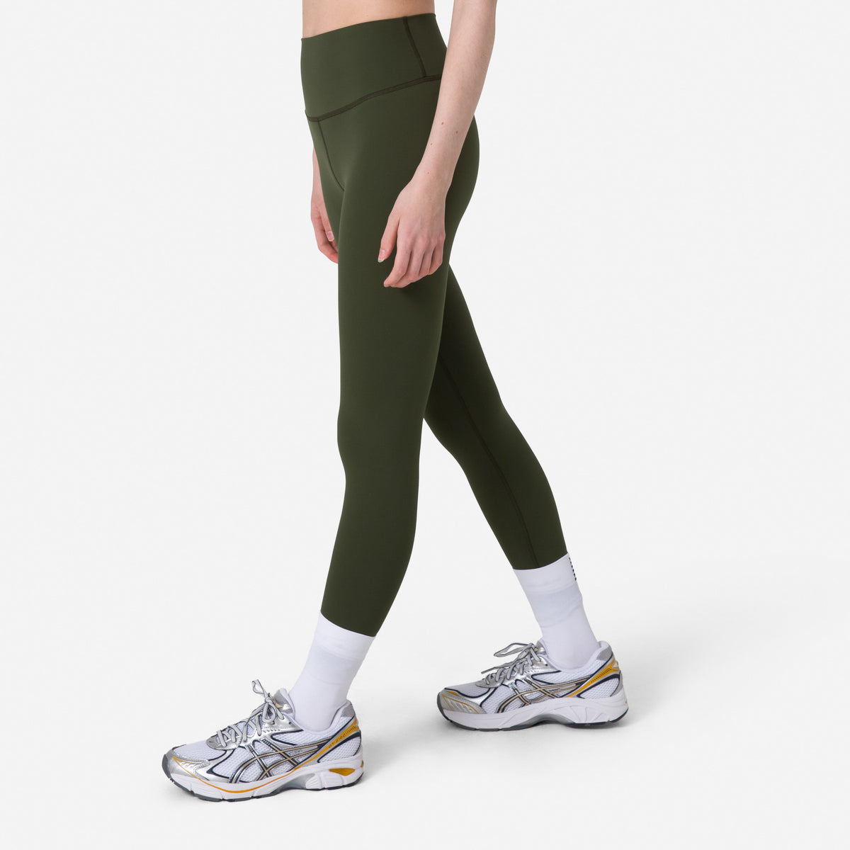 Women's Active Tights - Deep Olive Green/Olive Green
