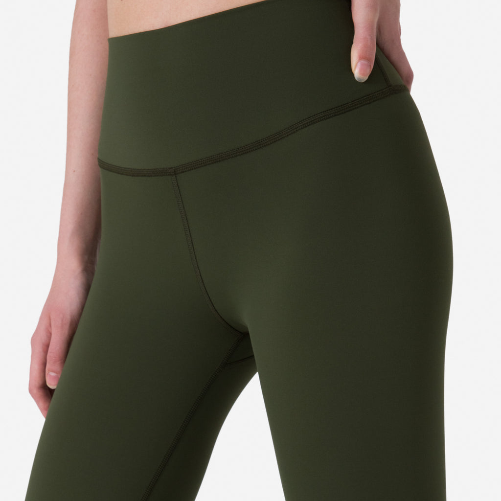 Women's Active Tights - Deep Olive Green/Olive Green
