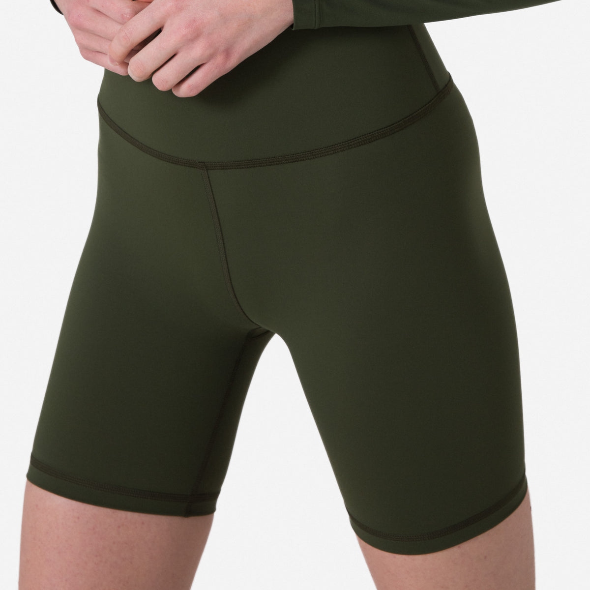Women's Active Shorts - Deep Olive Green/Olive Green