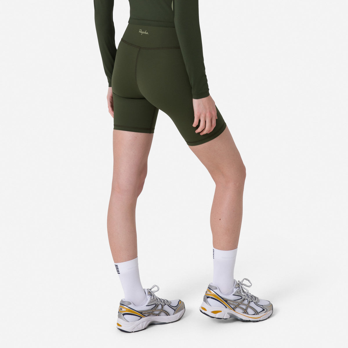 Women's Active Shorts - Deep Olive Green/Olive Green