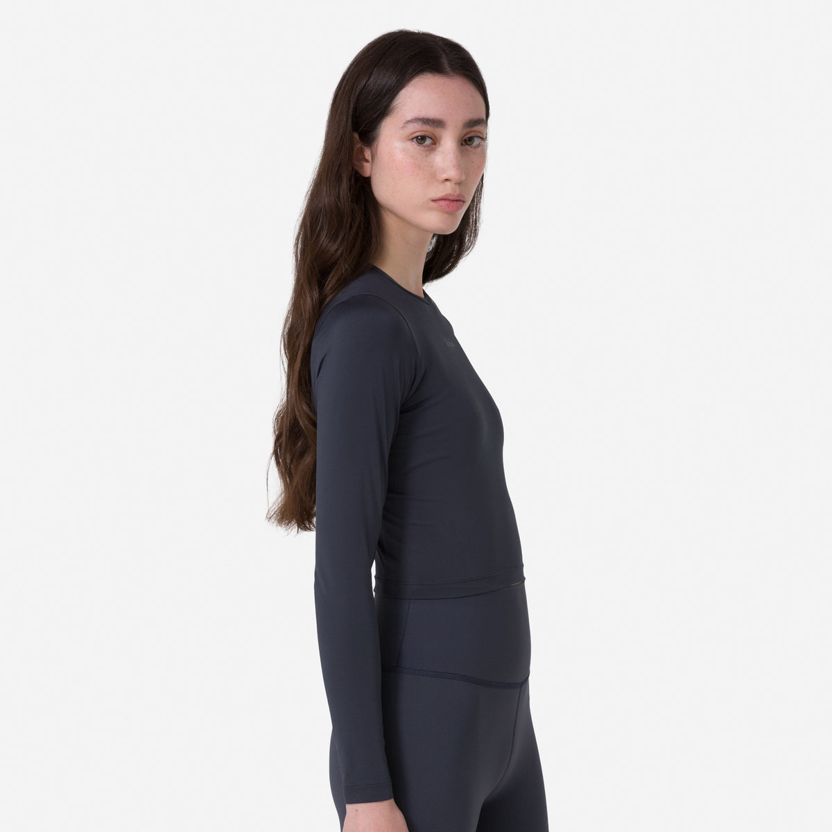 Women's Active Long Sleeve Top - Dark Grey / Dark Navy