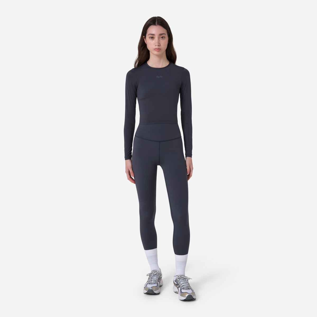 Women's Active Long Sleeve Top - Dark Grey / Dark Navy