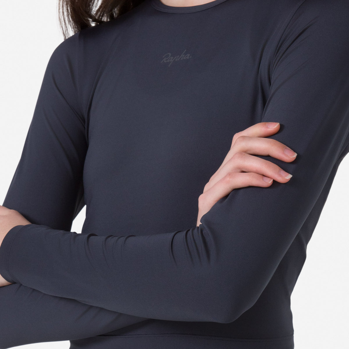 Women's Active Long Sleeve Top - Dark Grey / Dark Navy