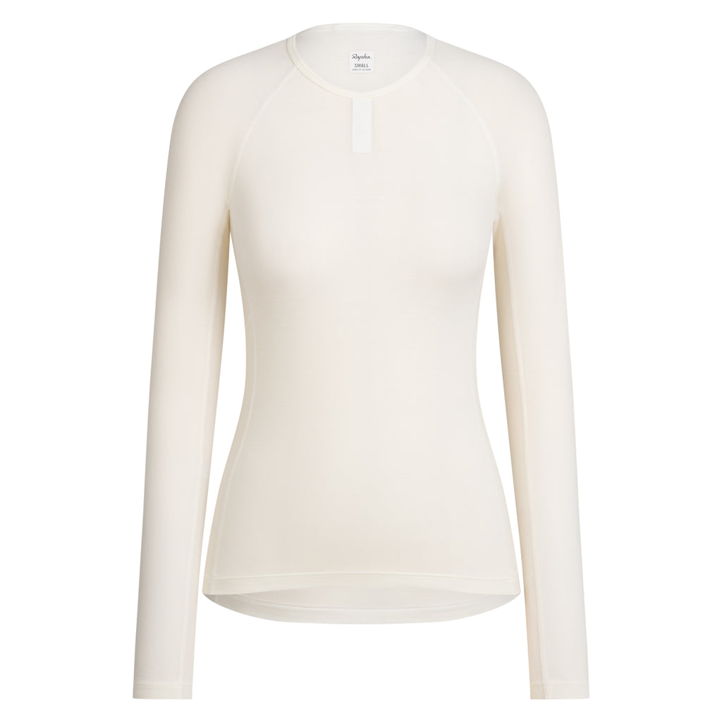 Women's Merino Base Layer - Long Sleeve - Cream/White