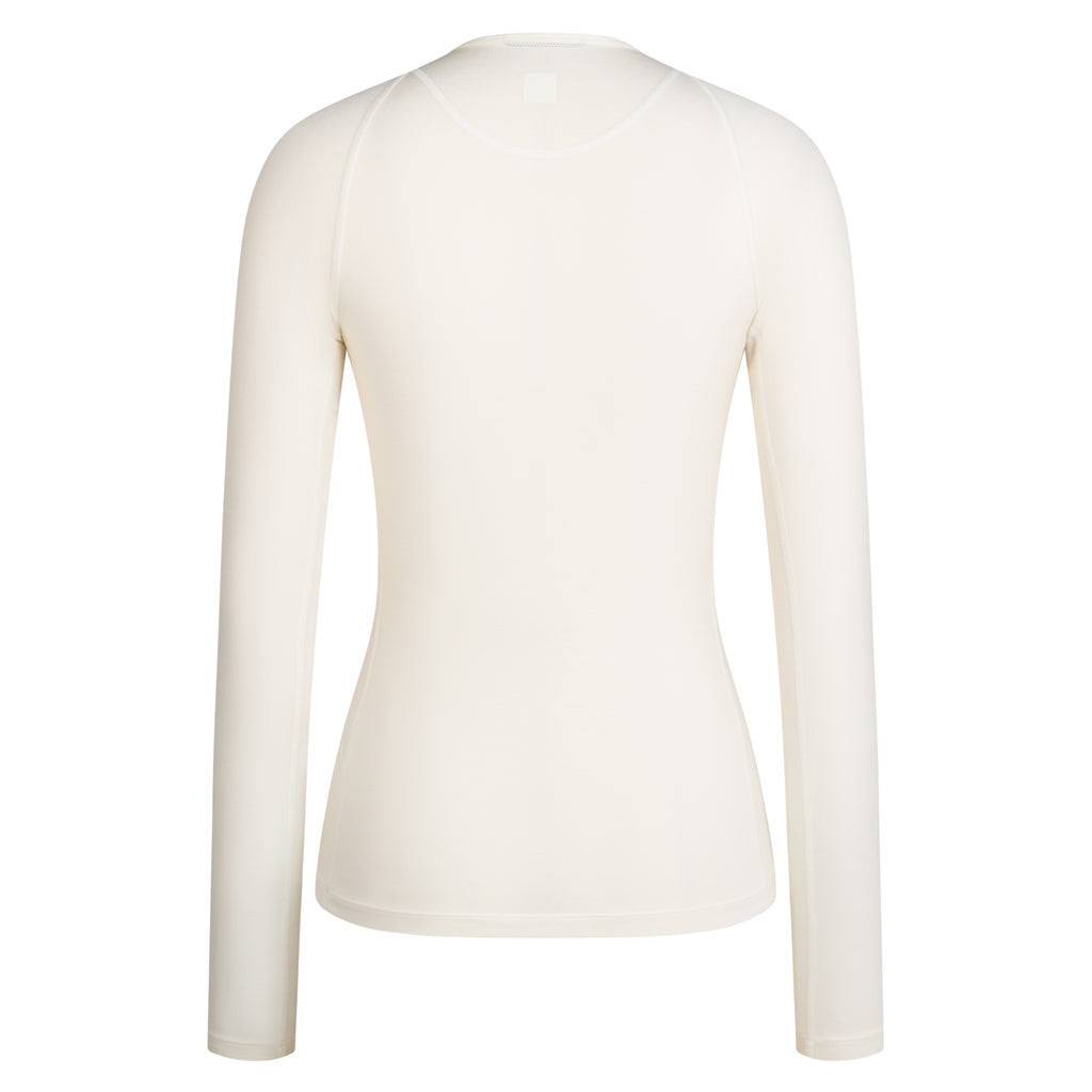 Women's Merino Base Layer - Long Sleeve - Cream/White