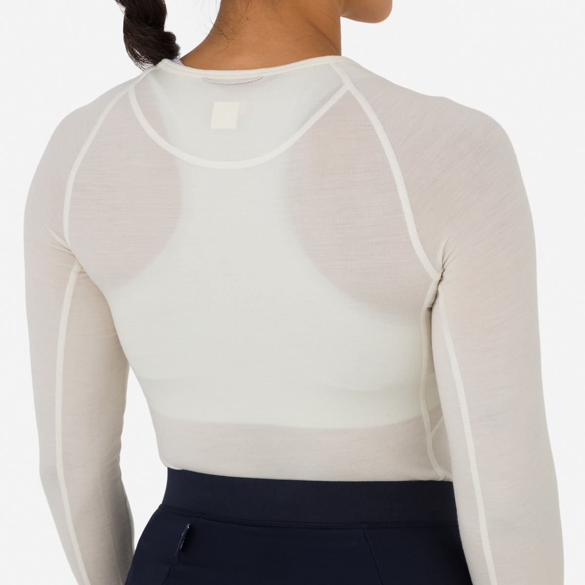 Women's Merino Base Layer - Long Sleeve - Cream/White