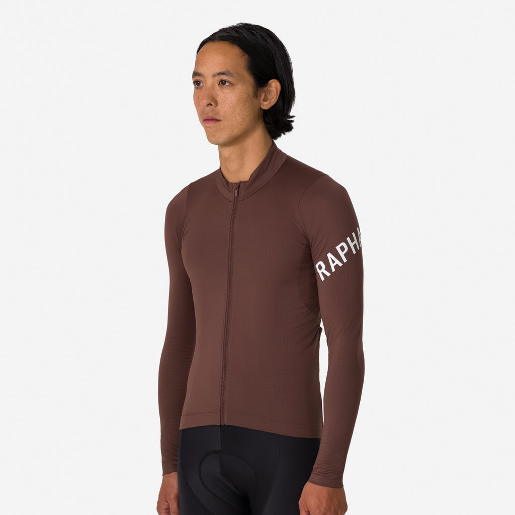 Men's Pro Team Long Sleeve Midweight Jersey - Walnut Brown/White