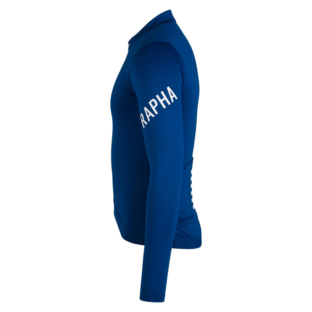 Men's Pro Team Long Sleeve Midweight Jersey - Fossil Blue/White