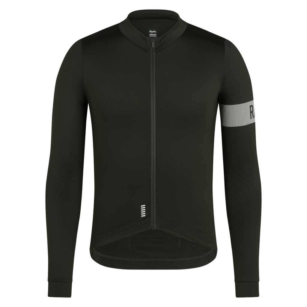 Men's Pro Team Long Sleeve Midweight Jersey II - Bottle Green/White