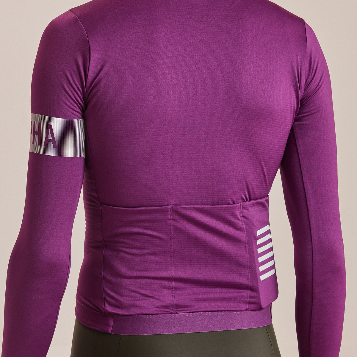 Men's Pro Team Long Sleeve Midweight Jersey II - Deep Magenta/White