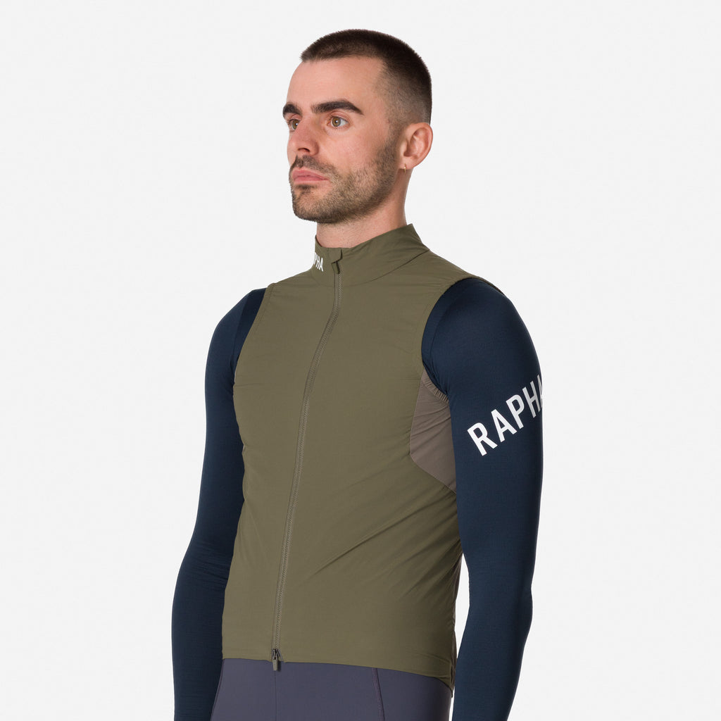 Men's Pro Team Insulated Gilet - Moss Green/White