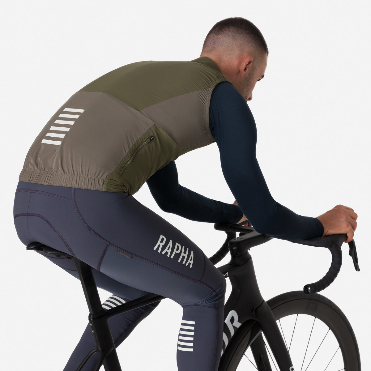 Men's Pro Team Insulated Gilet - Moss Green/White