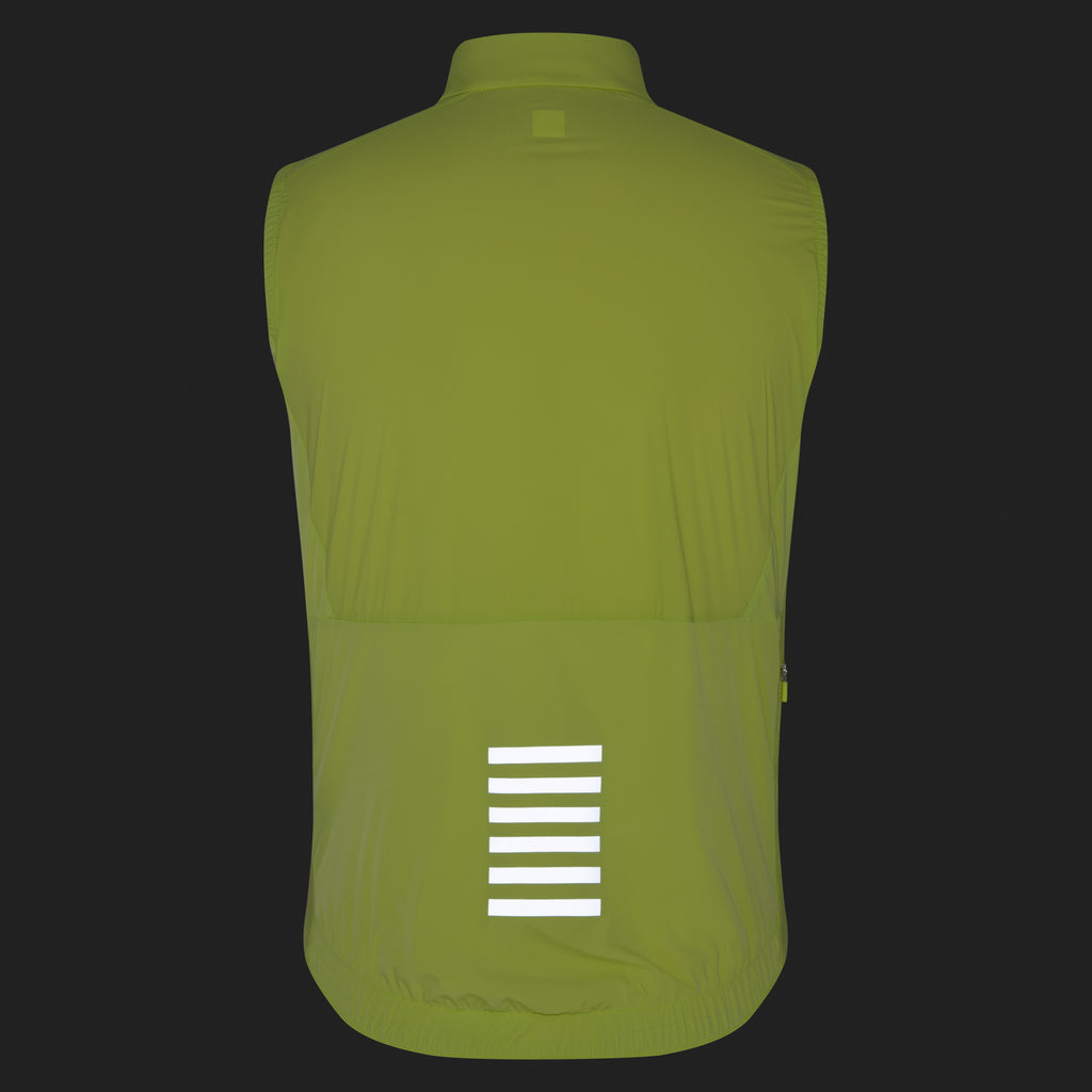 Men's Pro Team Insulated Gilet - Lime Green/White