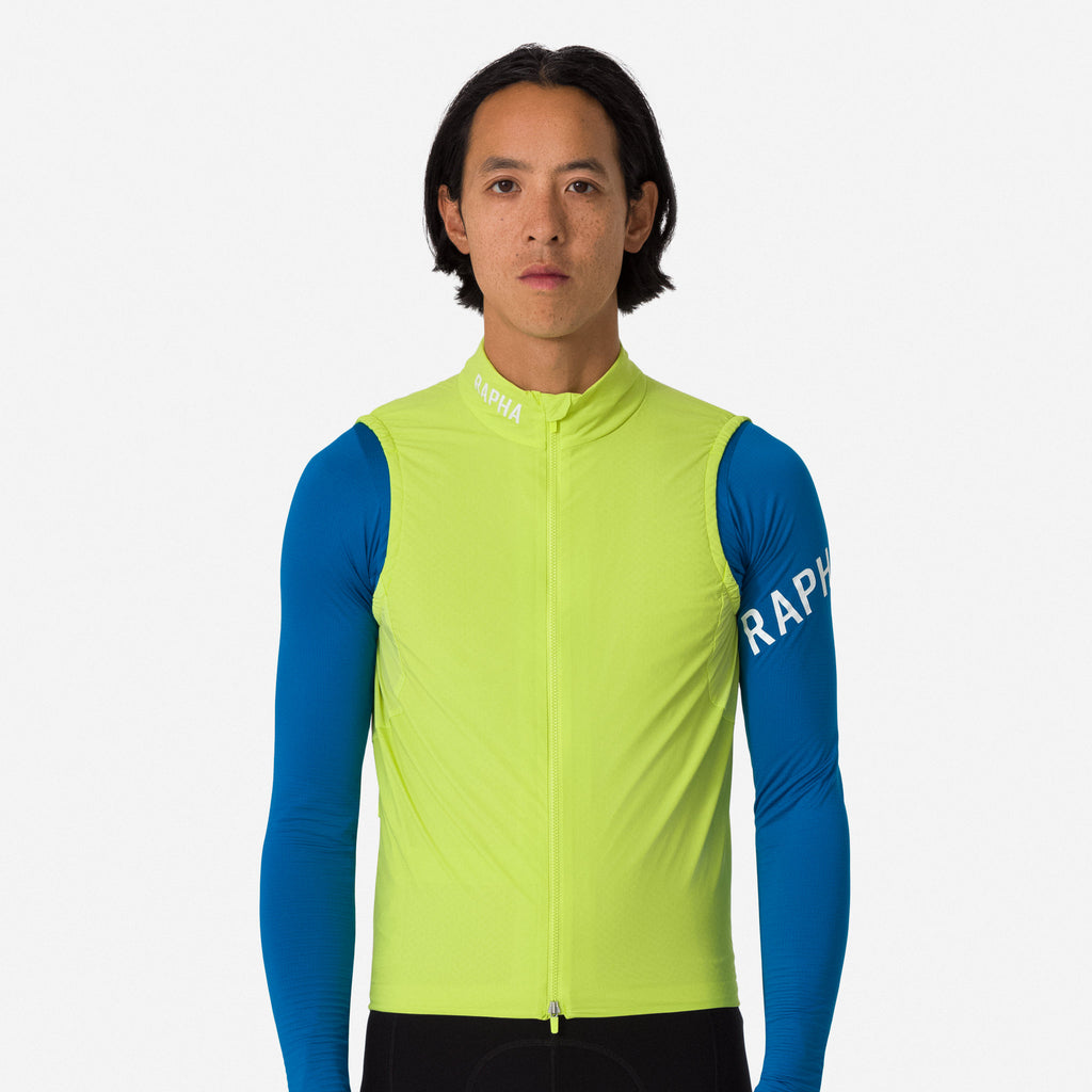 Men's Pro Team Insulated Gilet - Lime Green/White