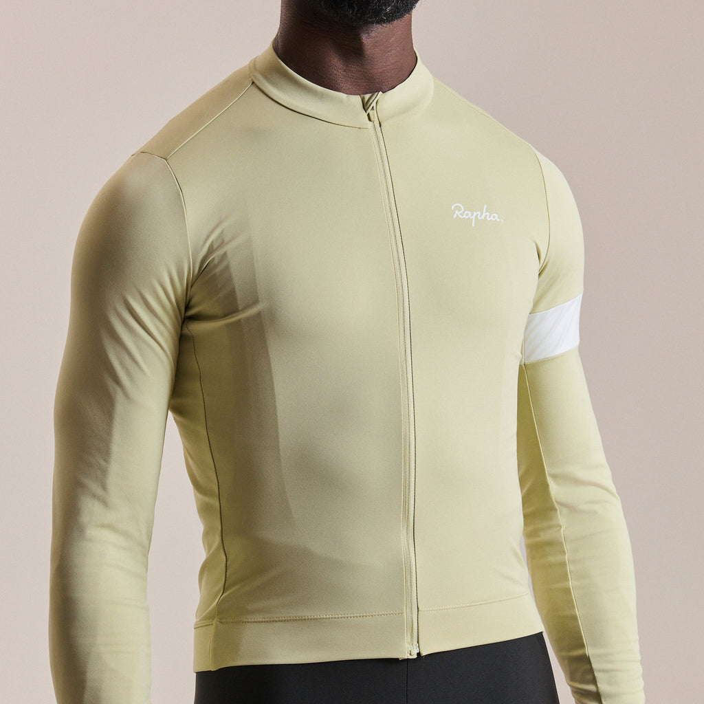 Men's Core Long Sleeve Thermal Jersey - Hay/White