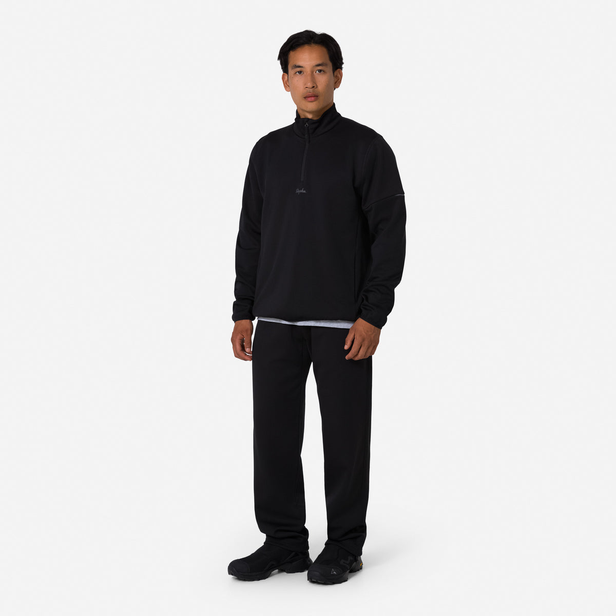 Men's Tech Fleece Half Zip - Black/Grey
