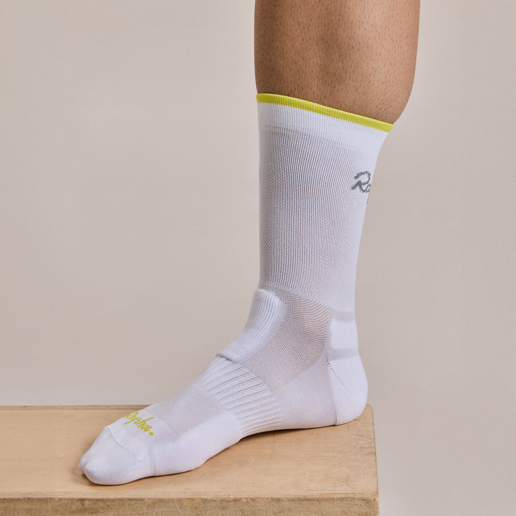 Brevet Socks - White/Chartreuse