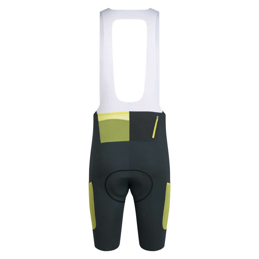 Men's Brevet Cargo Bib Shorts III - Dark Forest/White