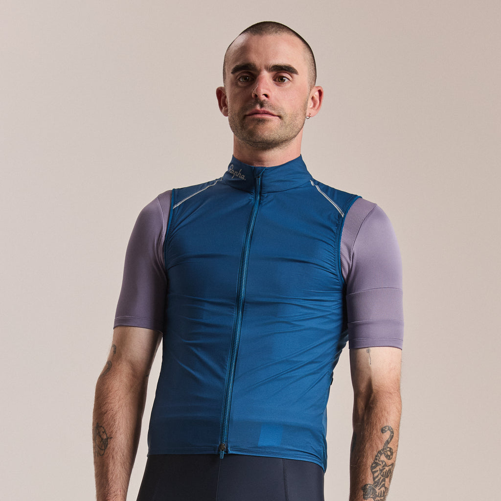 Men's Brevet Element Wind Gilet - Jewelled Blue/Silver Reflective