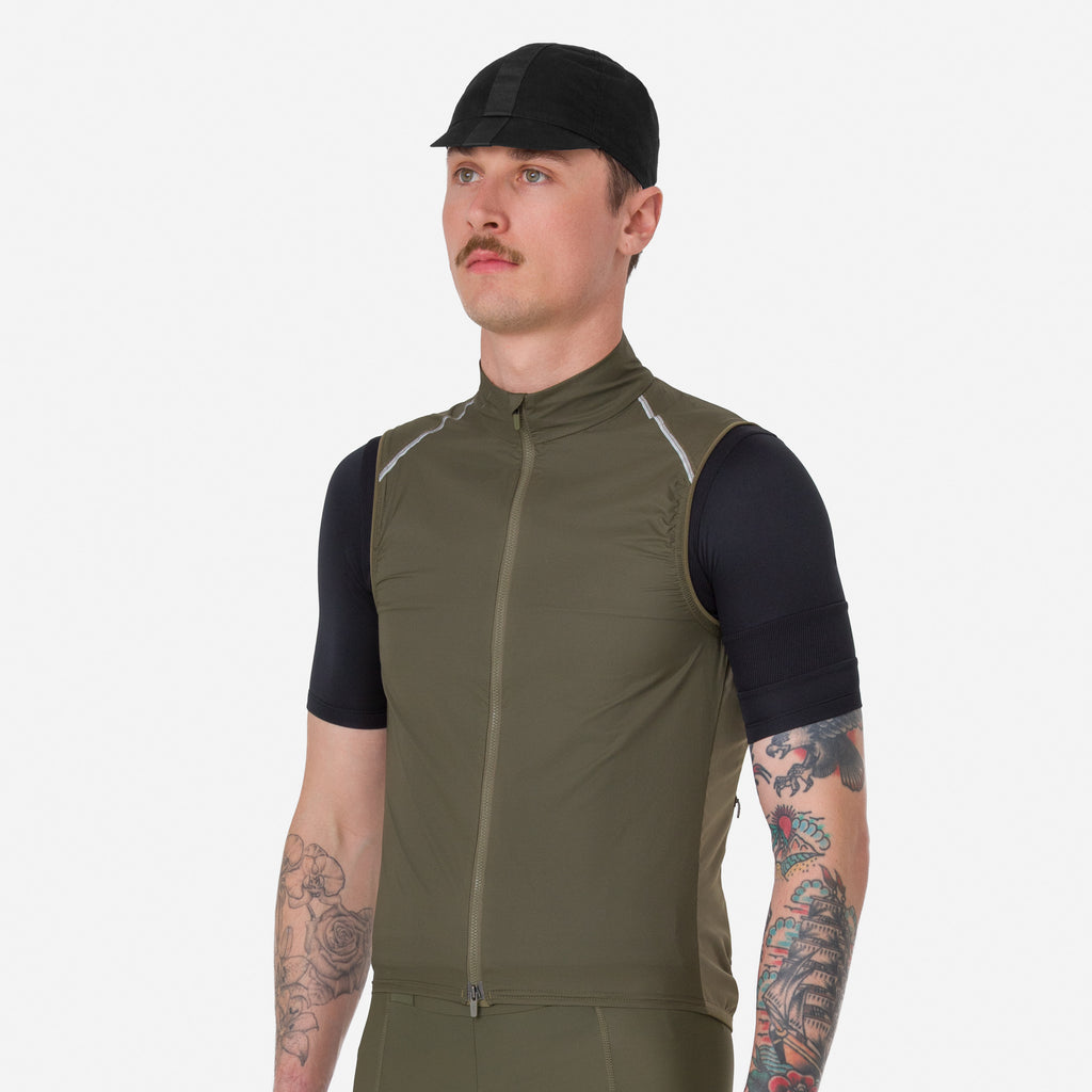 Men's Brevet Element Wind Gilet - Green/Dark Green