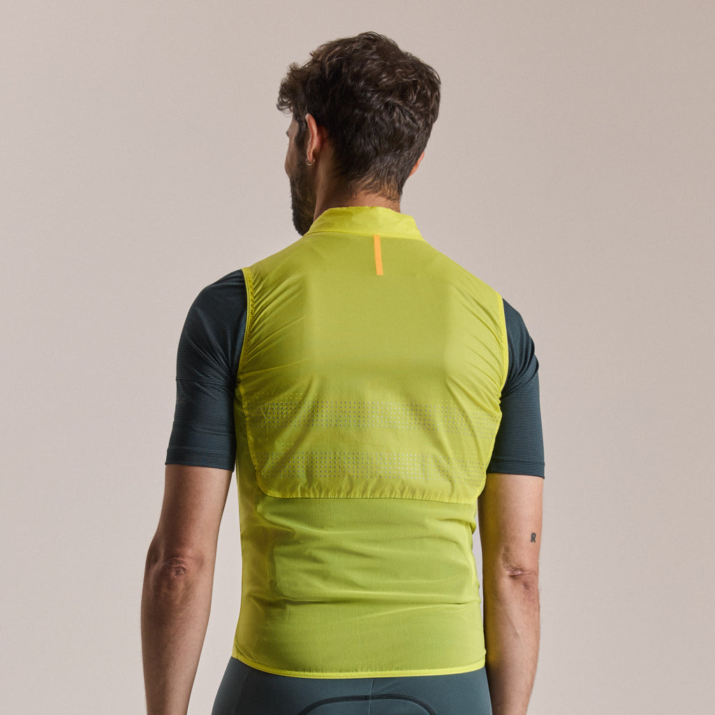 Men's Brevet Wind Gilet III - Chartreuse/Silver