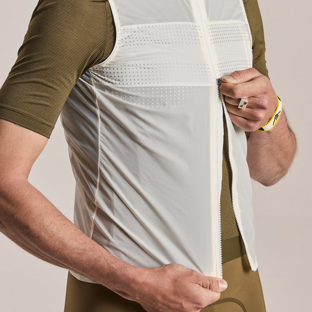 Men's Brevet Wind Gilet III - Cream/Silver