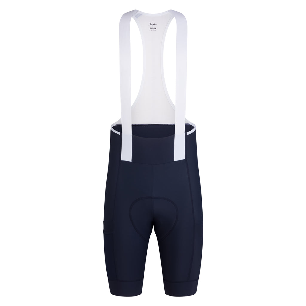 Men's Brevet Element Cargo Bib Shorts - Dark Navy/White