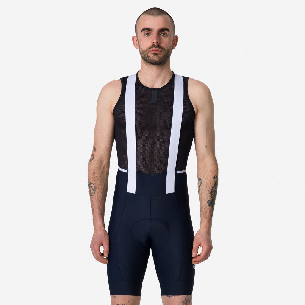 Men's Brevet Element Cargo Bib Shorts - Dark Navy/White