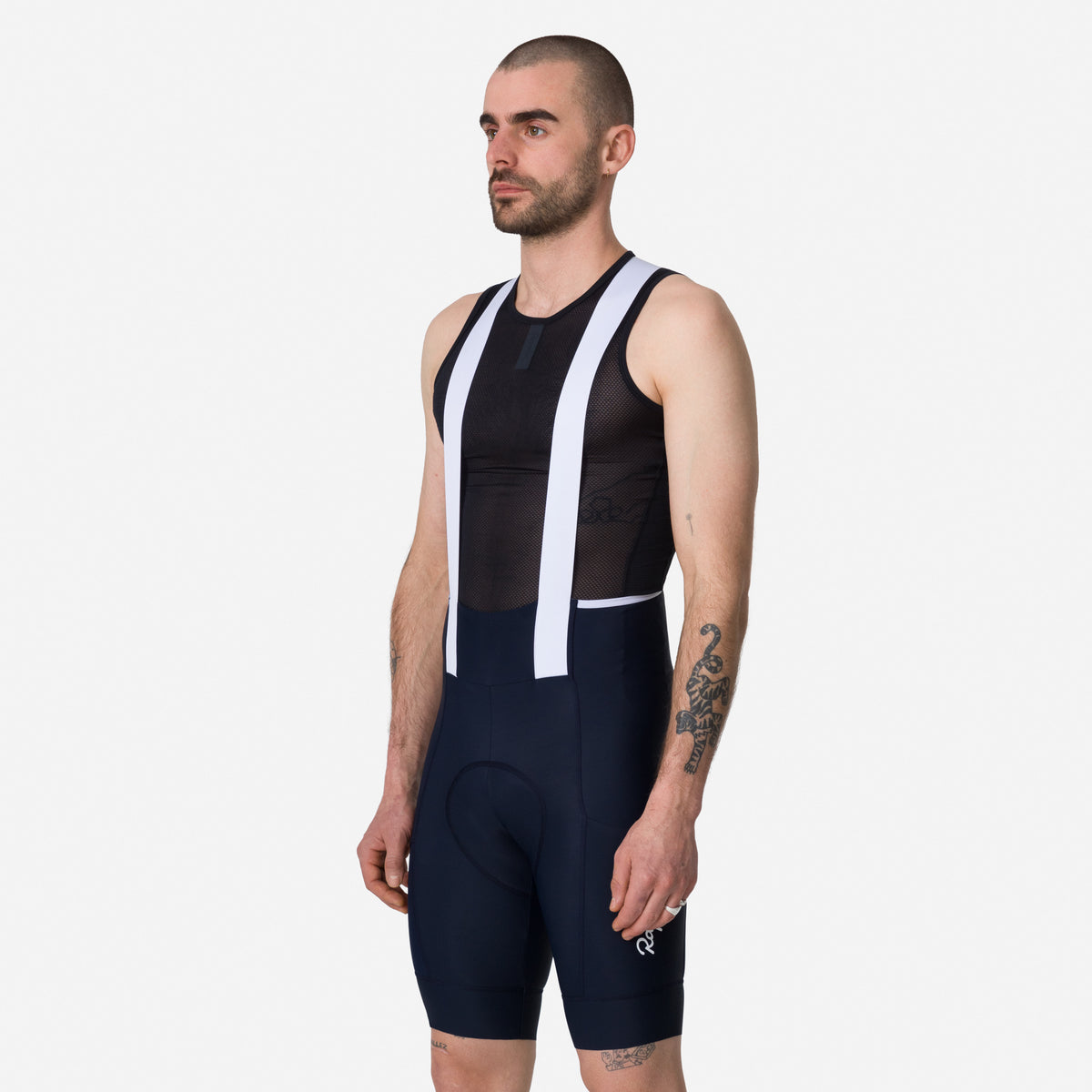 Men's Brevet Element Cargo Bib Shorts - Dark Navy/White