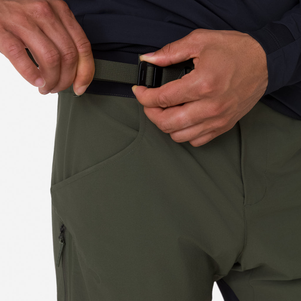 Men's Trail Finale Shorts - Dark Green/White