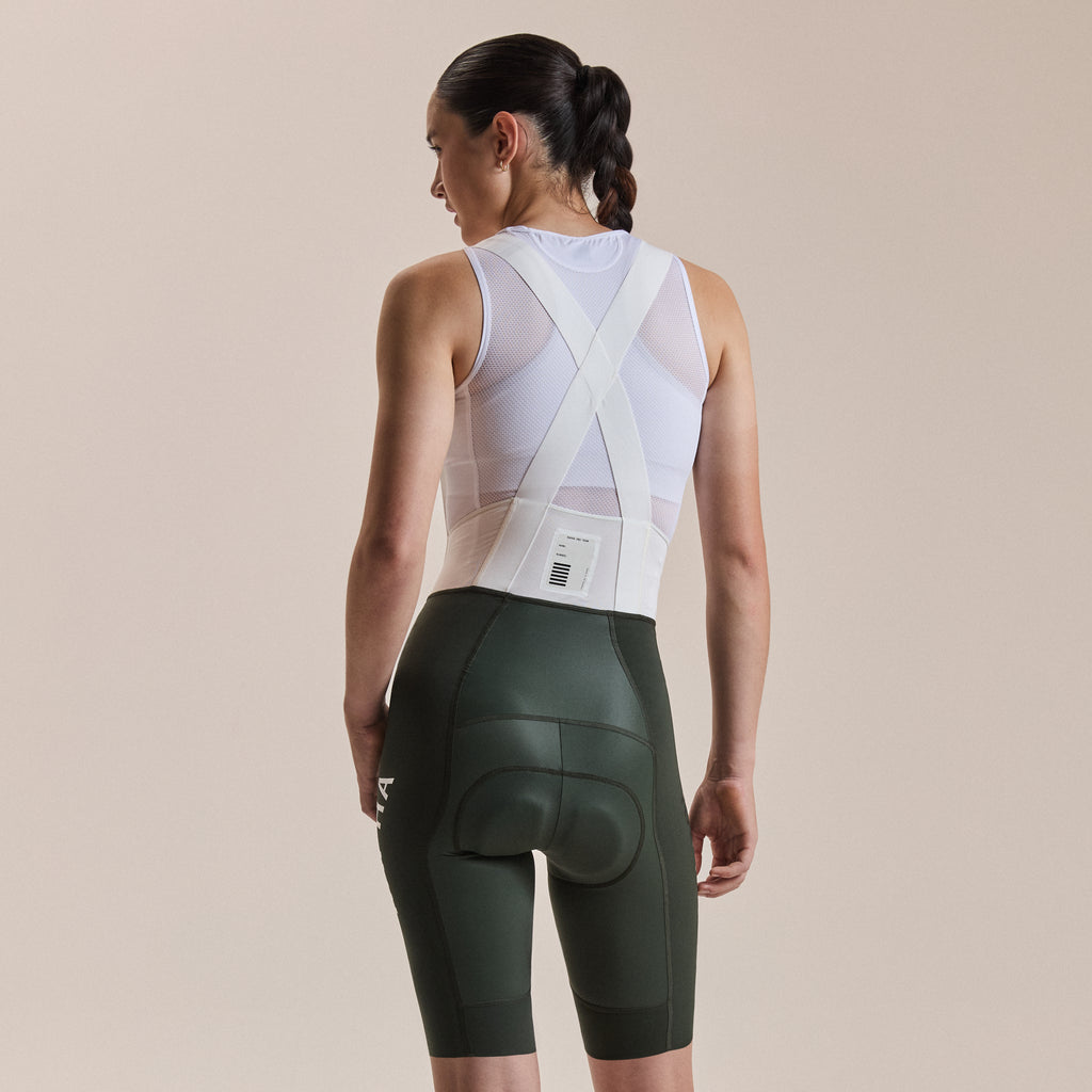 Women's Pro Team Bib Shorts III - Long - Bottle Green/White