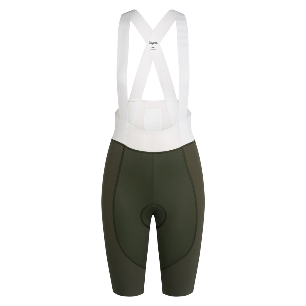 Women's Pro Team Bib Shorts III - Long - Dark Green/White