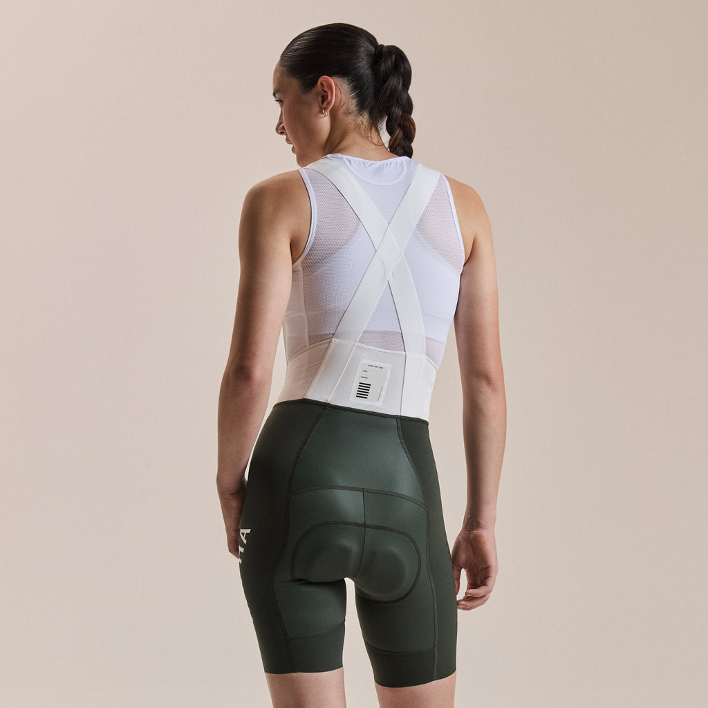 Women's Pro Team Bib Shorts III - Regular - Bottle Green/White